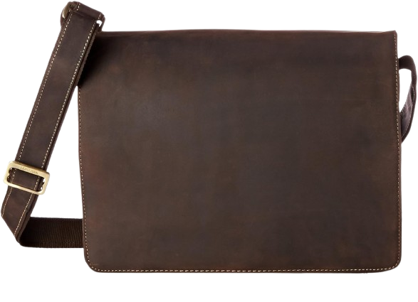 Leather Distressed Messenger Bag Harvard Collection