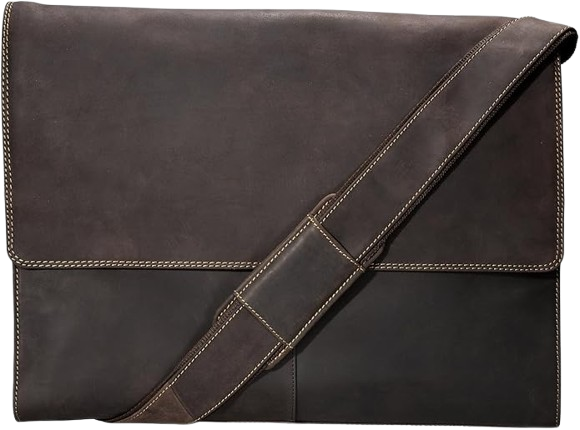 Half Flap Extra Large Hunter Messenger Bag in Oiled leather