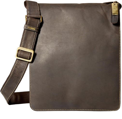 Big Leather Organizer Messenger Bag In Distressed Leather
